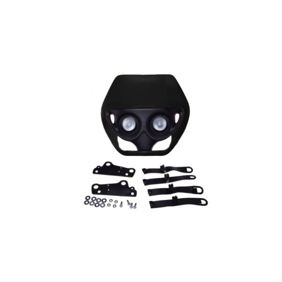 Carena si far fata cu prinderi universal cross-enduro, negru