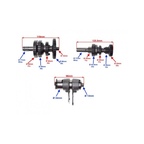 Cutie viteza completa pentru atv 110-125cc, 3+1 viteze