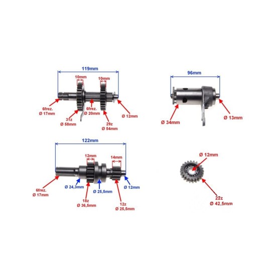 Cutie viteza cu selector atv 110-125cc, cutie automat fata-spate