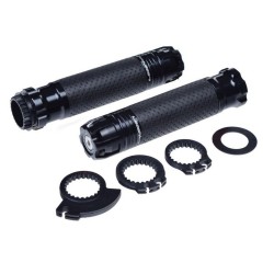 Set 2 mansoane universale moto cu capeti F3, negru