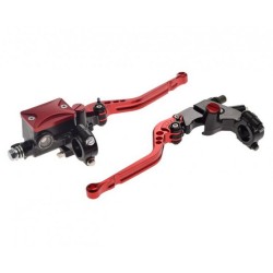 Set manete universale frana-ambreiaj moto, reglabile/rabatabile, rosu