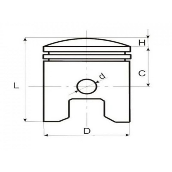 Kit piston scuter Peugeot 40.00mm, bolt 12mm