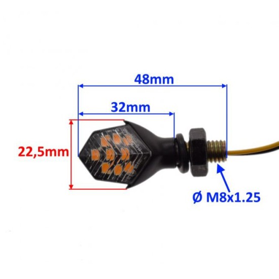 Set semnalizari cu mini led-uri, filet M8x1.25, Rival Store