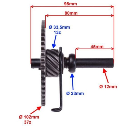 Semiluna pornire scuter 4T GY6 125cc, 37/13 dinti, Rival Store