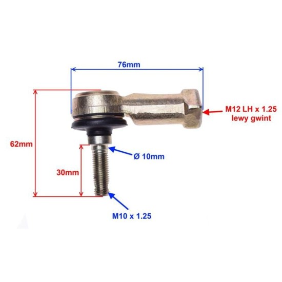 Cap de bara filet M10/M12, stanga, Rival Store