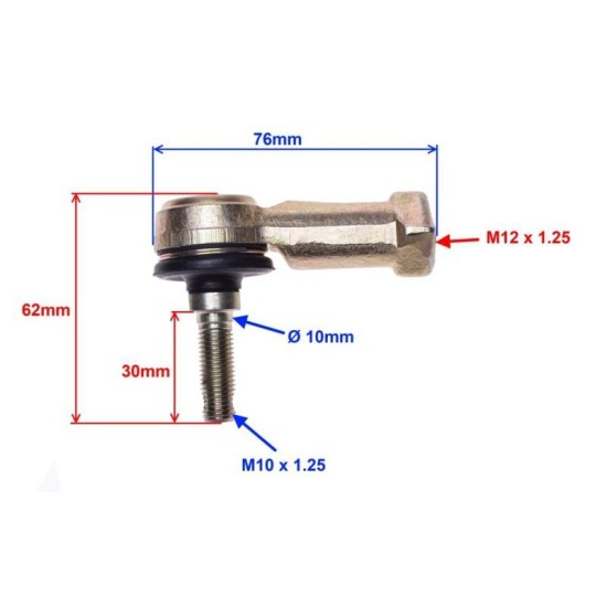 Cap de bara filet M10/M12, dreapta, Rival Store