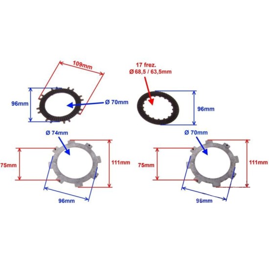 Discuri ambreiaj atv 107-110-125cc, cu arcuri, automata, semi-automata, Rival Store