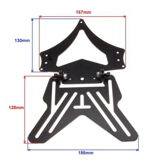 Suport nr inmatrculare universal atv-moto, aluminiu, negru, Rival Store
