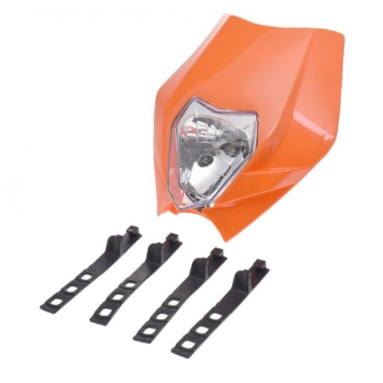 Carena si far fata cu prinderi universal cross-enduro Rival Store, F2 portocaliu