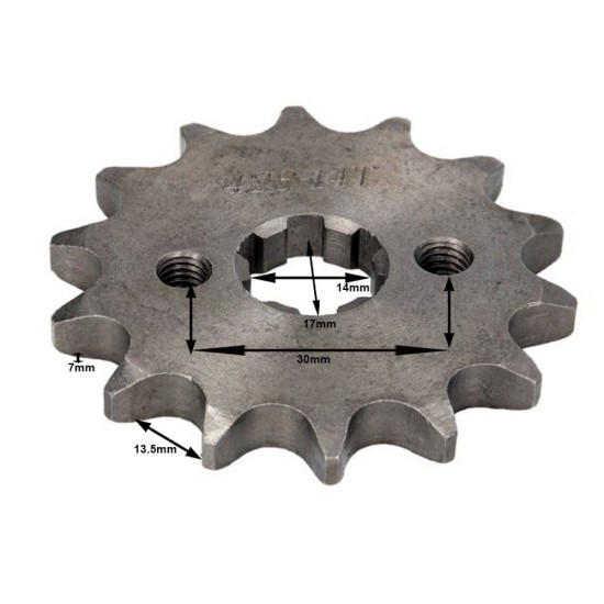 Pinion fata atv-moto 50-125, pas lant 428, 14 dinti, interior 17/30