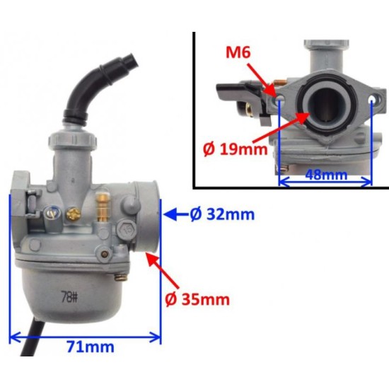 Carburator atv 110cc, soc manual, Rival Store