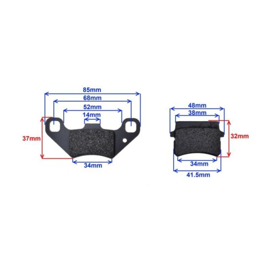 Set placute frana atv 110-250cc, Rival Store