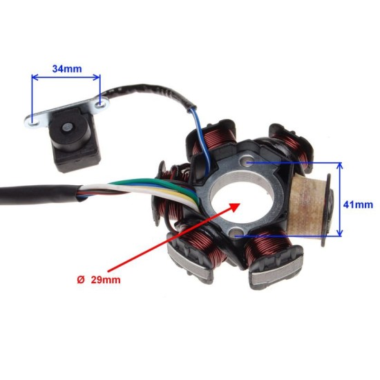 Stator-magnetou 110-125cc, 150cc automat, 6 bobine, 5 fire, Rival Store